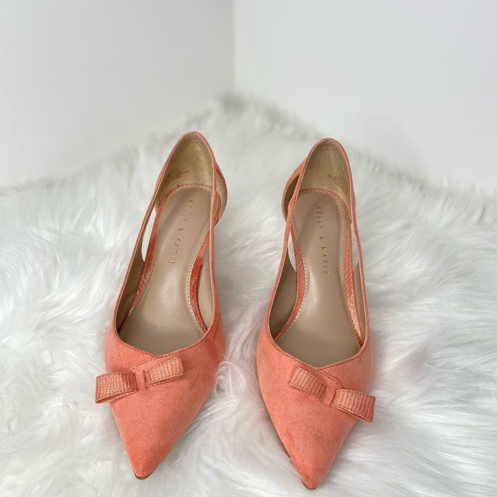 KELLY & KATIE |  Peach Suede Pumps